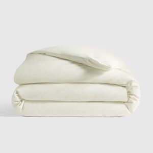 NWT QUINCE Classic Organic Percale Duvet Cover Twin Ivory 4410